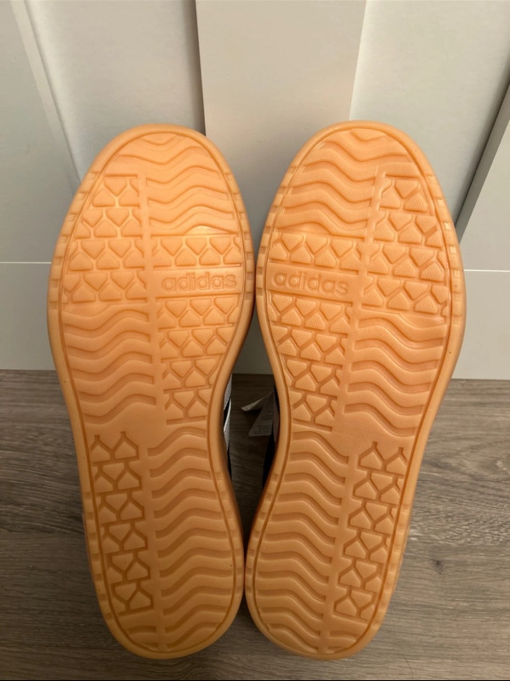 adidas Black White Platform Athletic Sneakers with Gum Sole - Picture 4 of 4